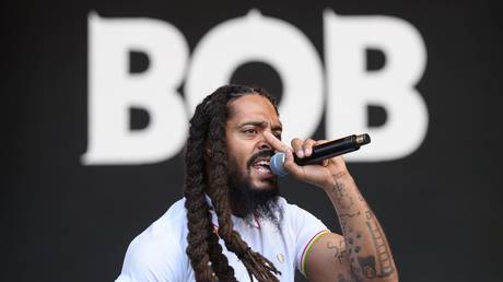 Bob Vylan at the Glastonbury Festival, Somerset, UK, June 28, 2025.