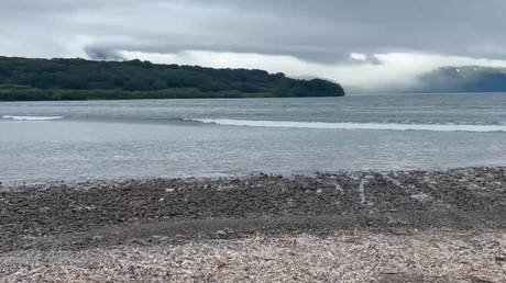 A view shows the shore of the Kuril Lake after a tsunami caused by a powerful earthquake in the port town of Severo-Kurilsk, Sakhalin Region, Russia.