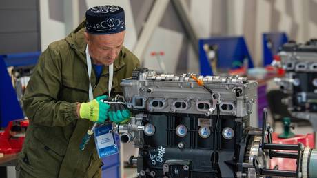 A military veteran at a professional expertise competition, Kazan, Russia, July 27, 2025.