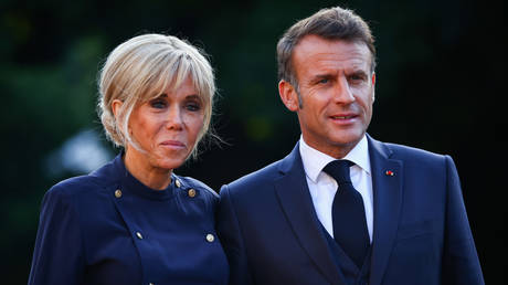 French President Emmanuel Macron and his wife Brigitte Macron.