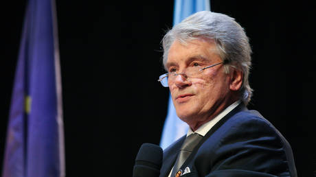 FILE PHOTO: Former Ukrainian President Viktor Yushchenko speaks during a forum in Gdansk, Poland.