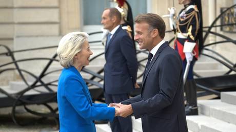 European Commission President Ursula Von der Leyen, and French President Emmanuel Macron, Paris, France, September 4, 2025.