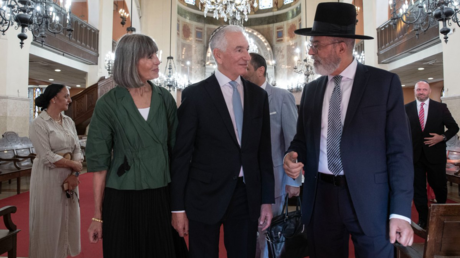 US Ambassador Charles Kushner in the Grand Synagogue of Marseille, France.