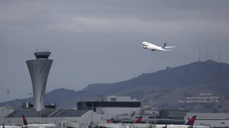 FILE PHOTO. A airplane takes off from San Francisco International Airport.