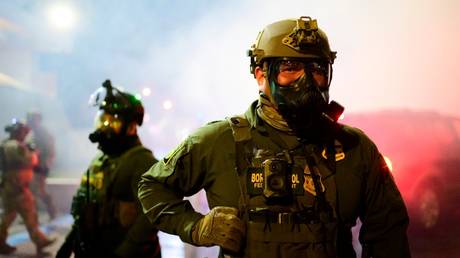US federal agents in Portland, Oregon, October 18, 2025.