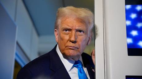 US President Donald Trump aboard Air Force One, October 29, 2025.