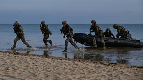 FILE PHOTO: French troops taking part in military exercises.
