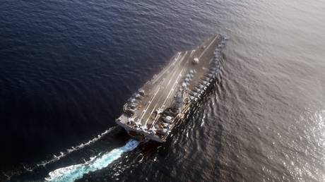 FILE PHOTO: The aircraft carrier USS Gerald R. Ford.