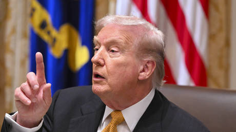 US President Donald Trump speaks during a bilateral lunch with Prime Minister of Hungary Viktor Orban in the Cabinet Room of the White House on November 7, 2025 in Washington, DC.