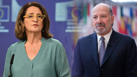 RT composite: European Commission Vice President Teresa Ribera(L);US Commerce Secretary Howard Lutnick(R).