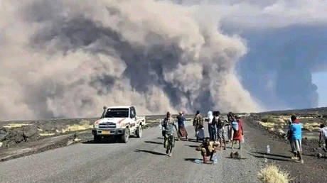 Hayli Gubbi Volcano in Ethiopia's Afar region, November 23, 2025.